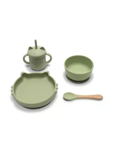   Lorelli Természetes szilikon 4 db-os étkészlet - Fresh Green