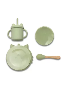   Lorelli Természetes szilikon 4 db-os étkészlet - Fresh Green
