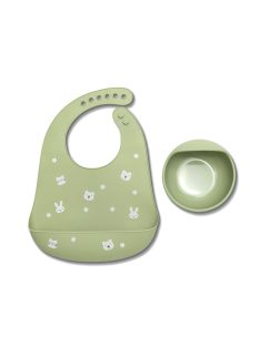   Lorelli Természetes szilikon 2 db-os étkészlet - Fresh Green