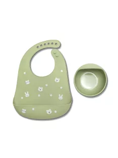   Lorelli Természetes szilikon 2 db-os étkészlet - Fresh Green