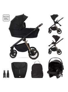   Lorelli Bianca 3az1-ben újszülött babakocsi Lorelli Aria Luxe hordozóval - Black (2 doboz)