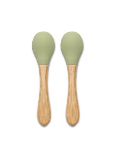   Lorelli Szilikon kanalak bambusz nyéllel, 2 db - fresh green