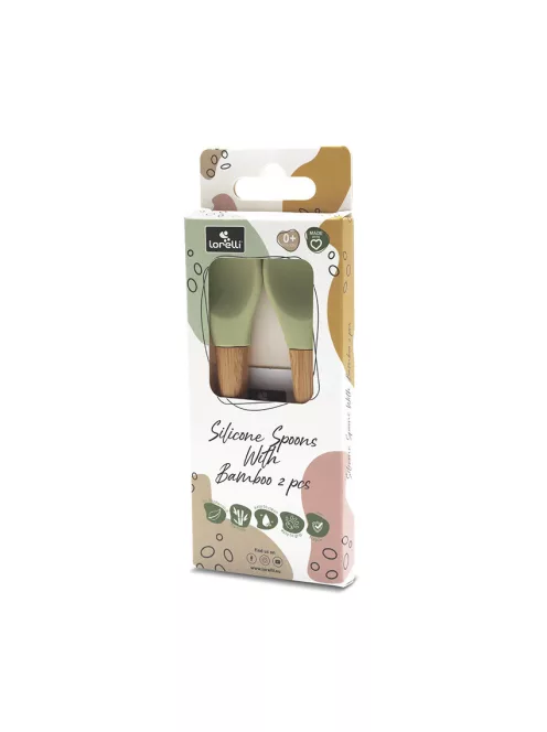 Lorelli Szilikon kanalak bambusz nyéllel, 2 db - fresh green