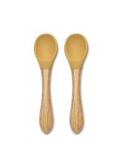 Lorelli Szilikon kanalak bambusz nyéllel, 2 db - yellow