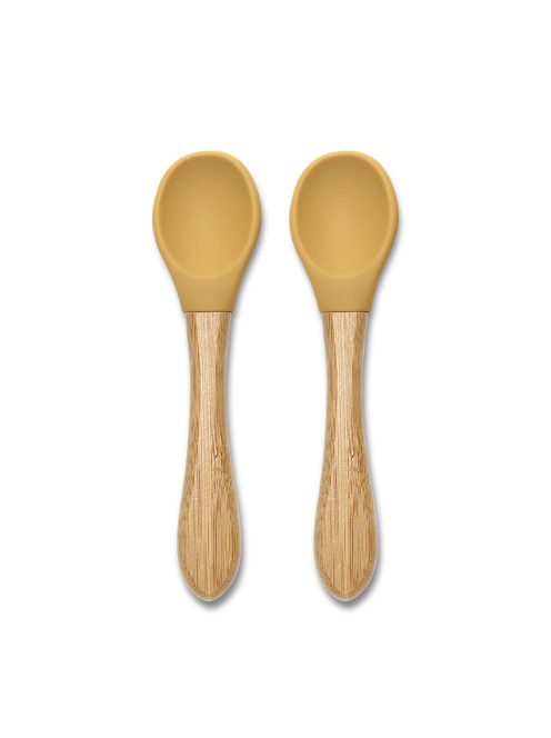 Lorelli Szilikon kanalak bambusz nyéllel, 2 db - yellow