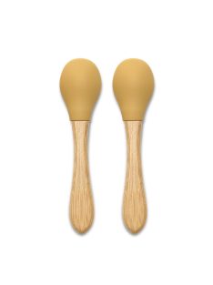 Lorelli Szilikon kanalak bambusz nyéllel, 2 db - yellow