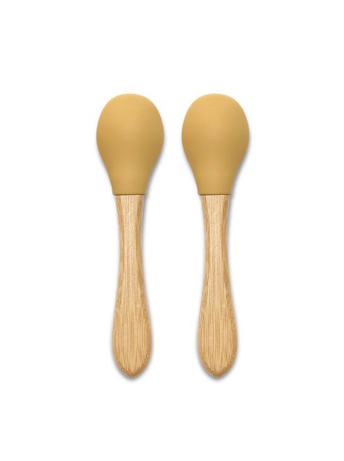 Lorelli Szilikon kanalak bambusz nyéllel, 2 db - yellow