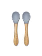 Lorelli Szilikon kanalak bambusz nyéllel, 2db - grey