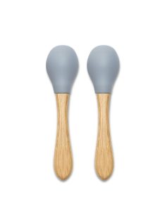 Lorelli Szilikon kanalak bambusz nyéllel, 2db - grey