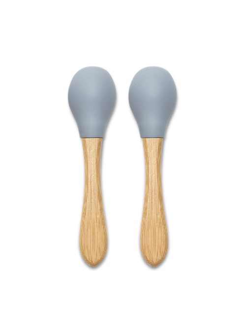 Lorelli Szilikon kanalak bambusz nyéllel, 2db - grey
