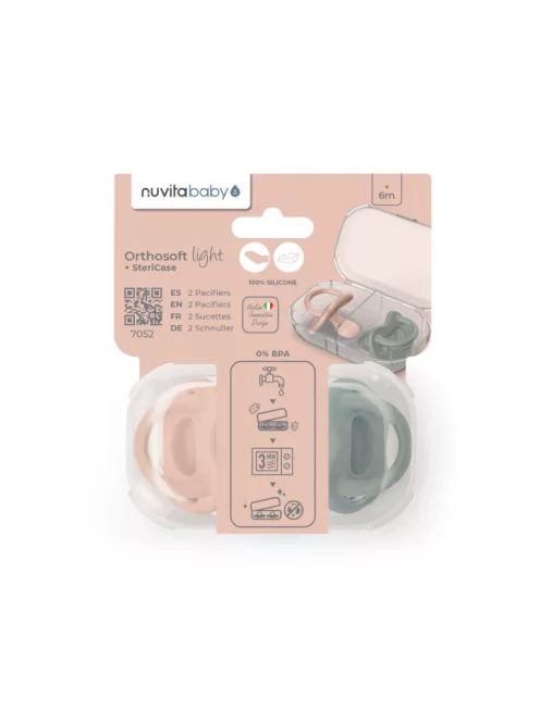 Nuvita Orthosoft Light 2db-os cumi szett 0+ - English Rose/Sage Green - 7052
