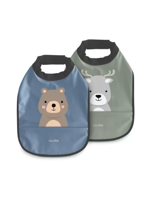 Nuvita 2db-os vízálló előke - Powder Blue/Sage Green 4371