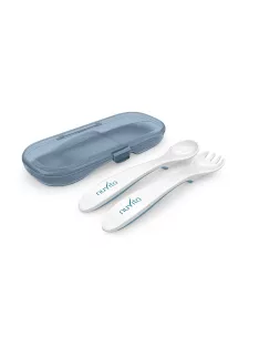   Nuvita 2Darabos kanál szett tárolóval - Powder blue - 8477