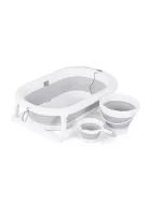 Chipolino Bubble Spa összecsukható kád vízhőmérővel, vödörrel és öblítőpohárral 83 cm - light grey