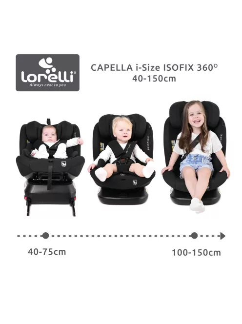 Lorelli Capella autósülés ISOFIX 40-150cm - Grey