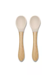 Lorelli szilikon kanalak bambusz nyéllel 2 db - Beige