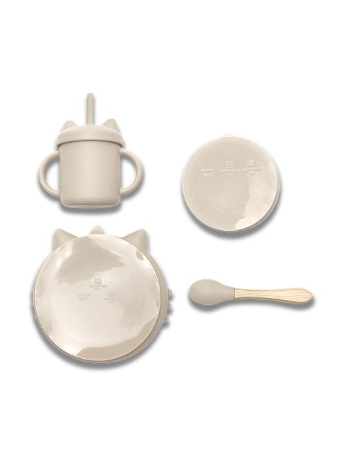 Lorelli Természetes szilikon 4 db-os étkészlet - Beige