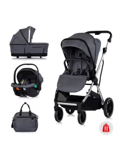   Chipolino Aurora 3az1-ben multifunkciós babakocsi - Charcoal