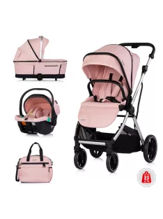   Chipolino Aurora 3az1-ben multifunkciós babakocsi - Powder pink