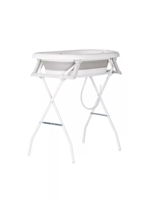 Chipolino Aqua Care kád állvánnyal, öblítőpohárral és hajmosó sapkával 78 cm - grey