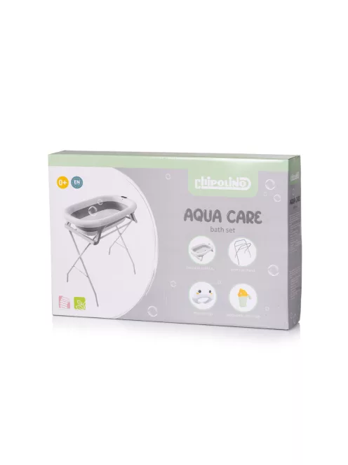 Chipolino Aqua Care kád állvánnyal, öblítőpohárral és hajmosó sapkával 78 cm - grey