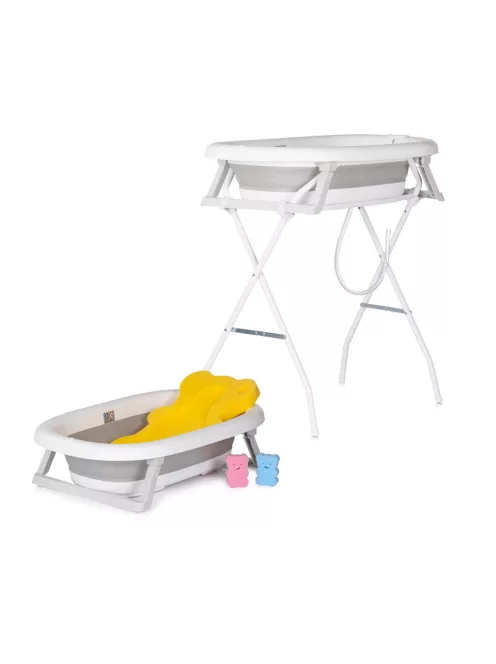 Chipolino Mini Spa kád fürdetőmatraccal és állvánnyal 78 cm - grey