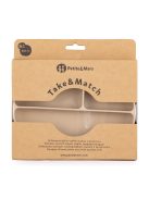 Petite&Mars Szilikon osztott ovális tányér, Take&Match, Desert Sand, 6 hó+