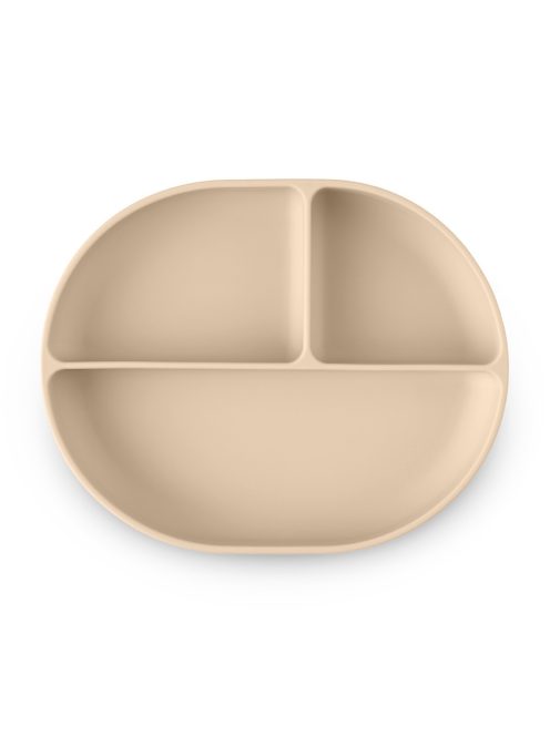 Petite&Mars Szilikon osztott ovális tányér, Take&Match, Desert Sand, 6 hó+