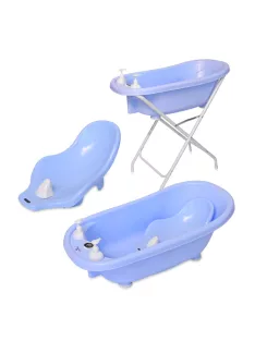   Lorelli kád leeresztő dugóval, babatartóval 88 cm + kádállvány - Blue