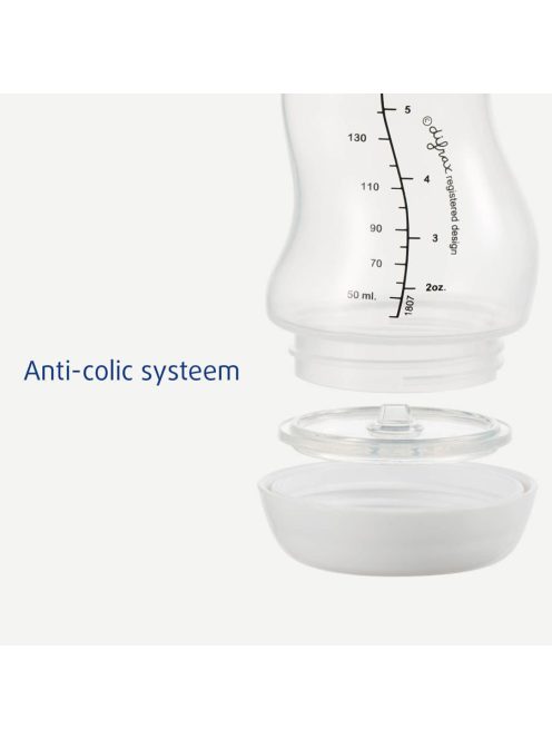 Difrax anti-colic S-cumisüveg, ezüst, 170ml