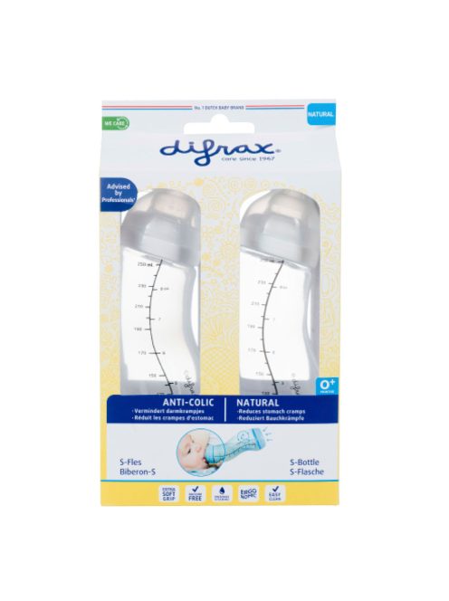 2 darabos Difrax S-cumisüveg anti-colic szett, 250ml