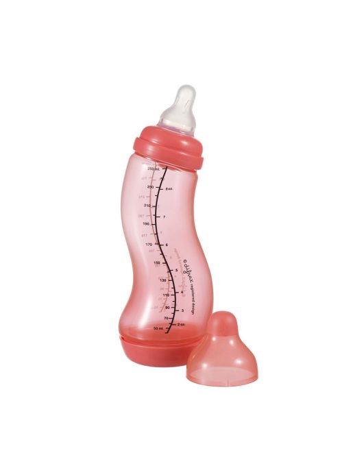 Difrax anti-colic S-cumisüveg, korall színű, 250 ml