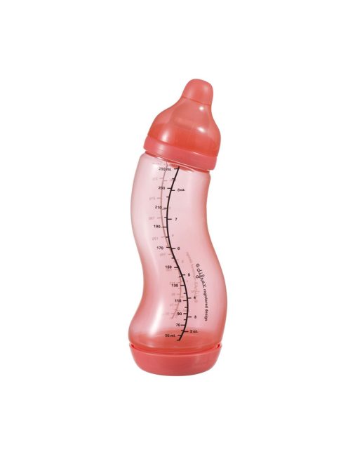 Difrax anti-colic S-cumisüveg, korall színű, 250 ml