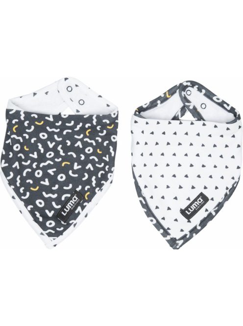 LUMA Bandana nyálfogó kendő Memphis Grey 2 db