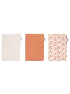   Muszlin fürdetőkesztyű bambusszal Luma Flowerfever Nude 3db