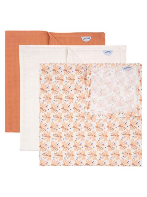 Luma bambusz muszlin pelenka 70x70 cm 3 db Flowerfever Nude
