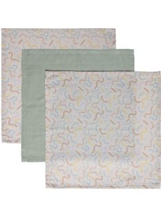 Muszlin arctörlő kendő 3 db Luma Multi Lines