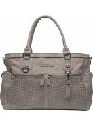 Pelenkázó táska Monaco Braided taupe szürkés-barna