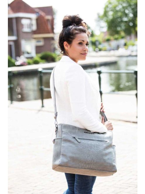 Pelenkázó táska Copenhagen Croco Grey krokodíl minta