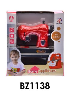 Varrógép, el., piros-fehér, 15x17 cm dob.