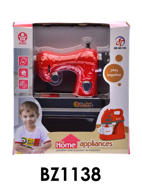 Varrógép, el., piros-fehér, 15x17 cm dob.