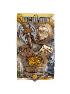 Lovag klt., mellvért, pajzs, bárd, 33x59 cm lapon