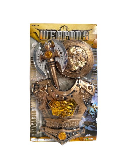 Lovag klt., mellvért, pajzs, bárd, 33x59 cm lapon