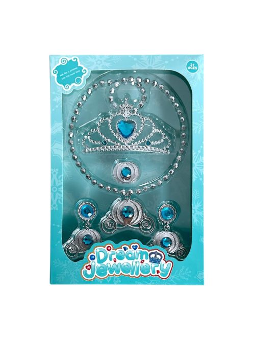 Korona klt., nyaklánc, fülbevaló, 15x22 cm dob.