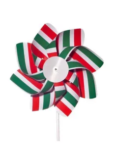   Szélforgó, magyar nemzeti szín, mûa nyél, 20 cm átm., 45 cm.