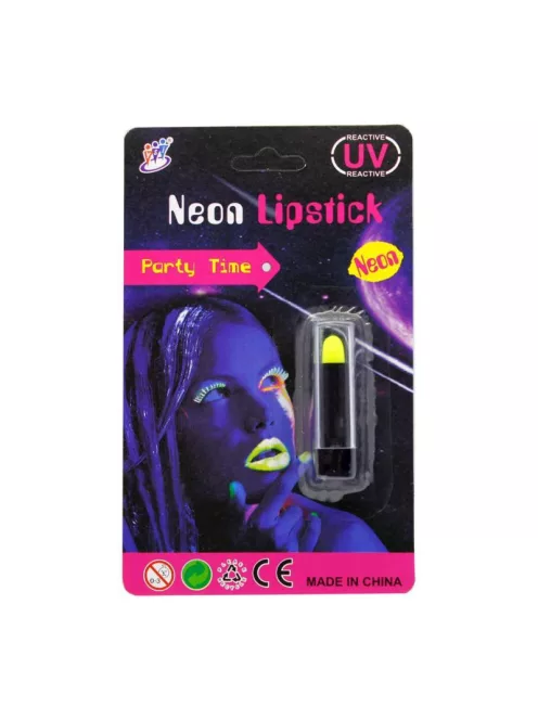 Smink, szájfesték, rúzs, Neon szín, sötétben világít, 11x17 cm lapon