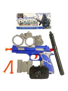   Rendõr klt., pisztoly, tap.kor. lövedék, bilincs, 19x33 cm zacsk.