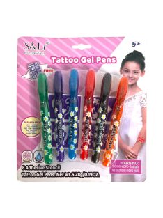 Testmatrica, tetováló toll, smink,5 db, 18x22 cm lapon