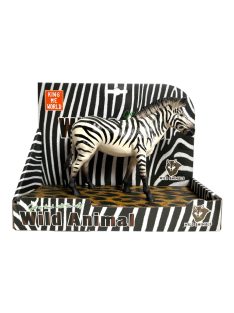 Állat, zebra, 21 cm, 22x17 cm dob.