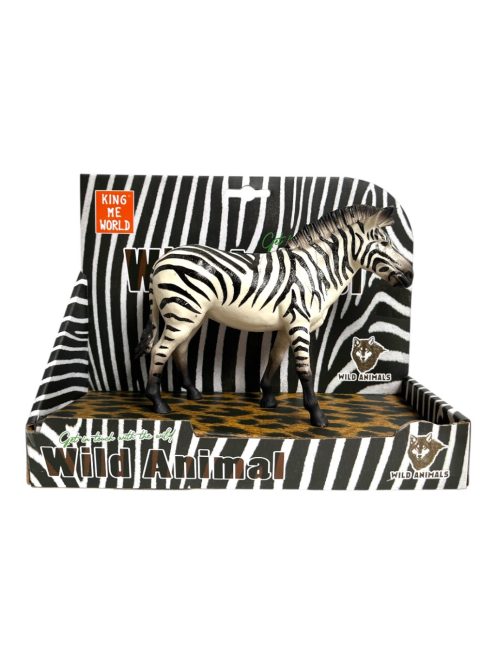 Állat, zebra, 21 cm, 22x17 cm dob.